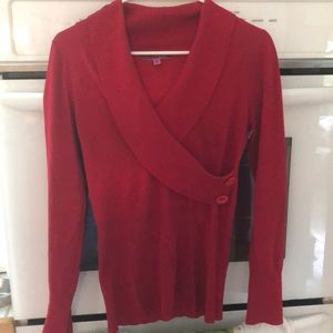 Long sleeve red blouse/ sweater